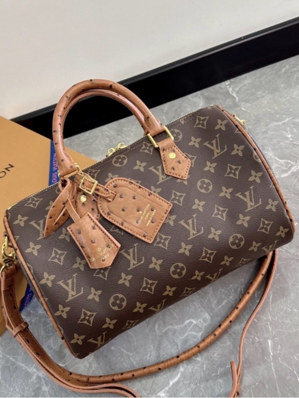 Daisys Boutique Brown Monogram Satchel with Tan Trim - Picture 2 of 8